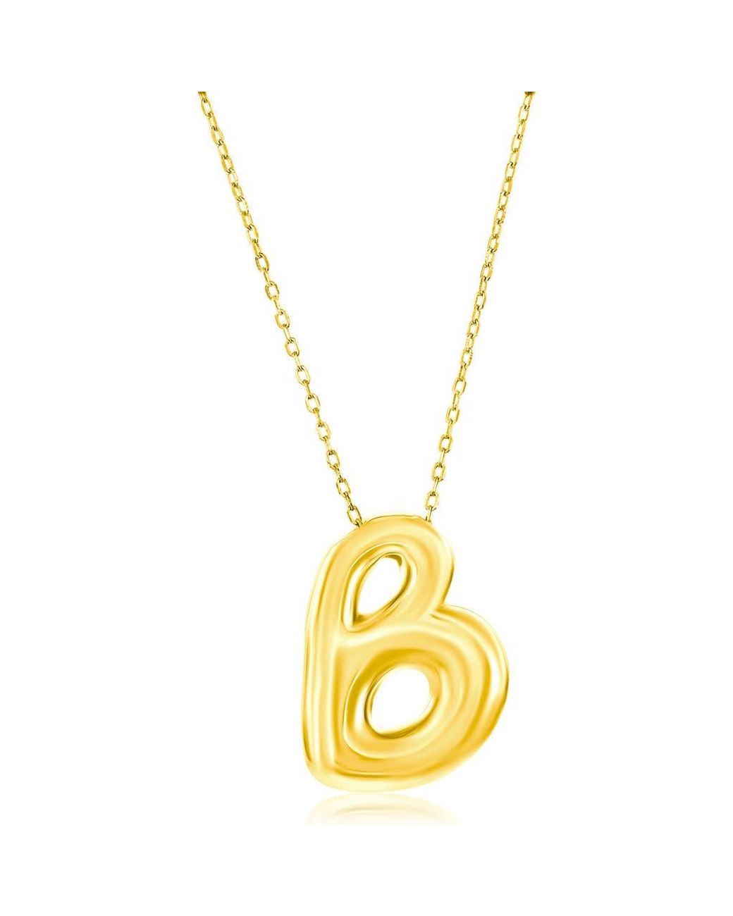 Simona Metallic Bubble Initial Pendant Necklace