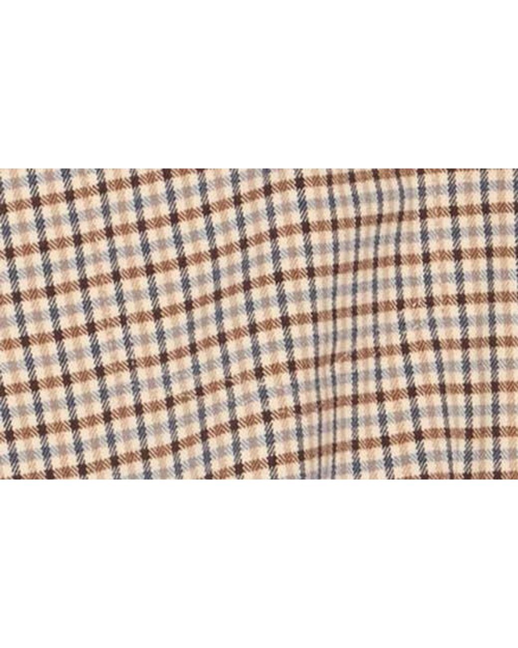 Bagatelle Natural Bubble Hem Plaid Trucker Jacket