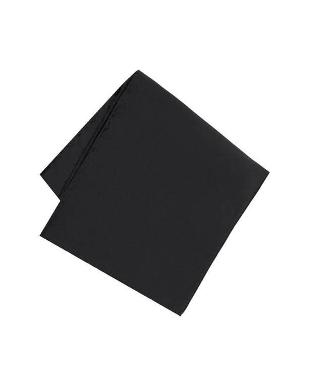 Con.struct Black Solid Satin Pocket Square for men