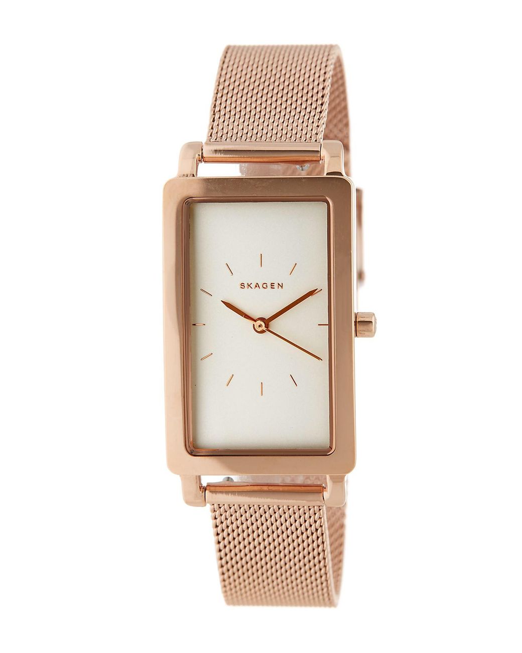 Skagen Women's Hagen Rectangle Mesh Bracelet Watch in Metallic | Lyst