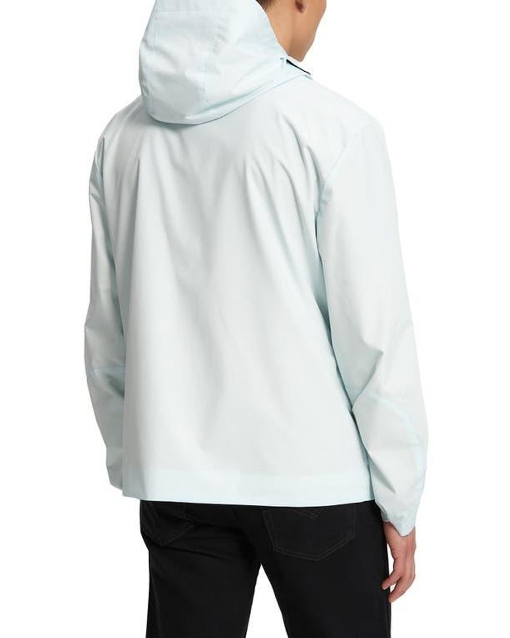 Noize White Silas Hooded Rain Jacket for men