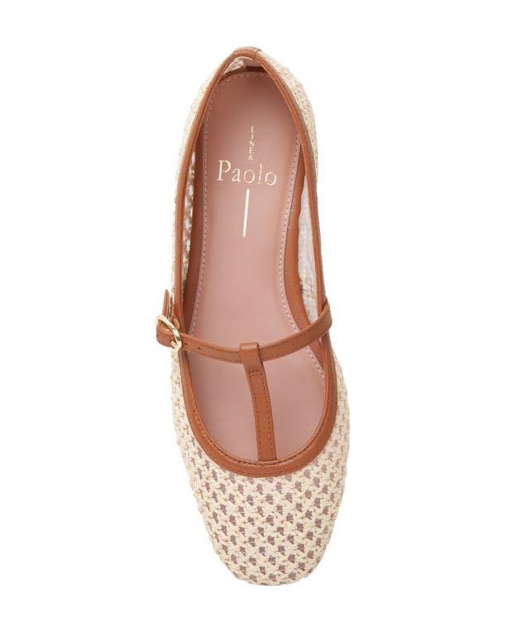 Linea Paolo Pink Monet T-Strap Flat