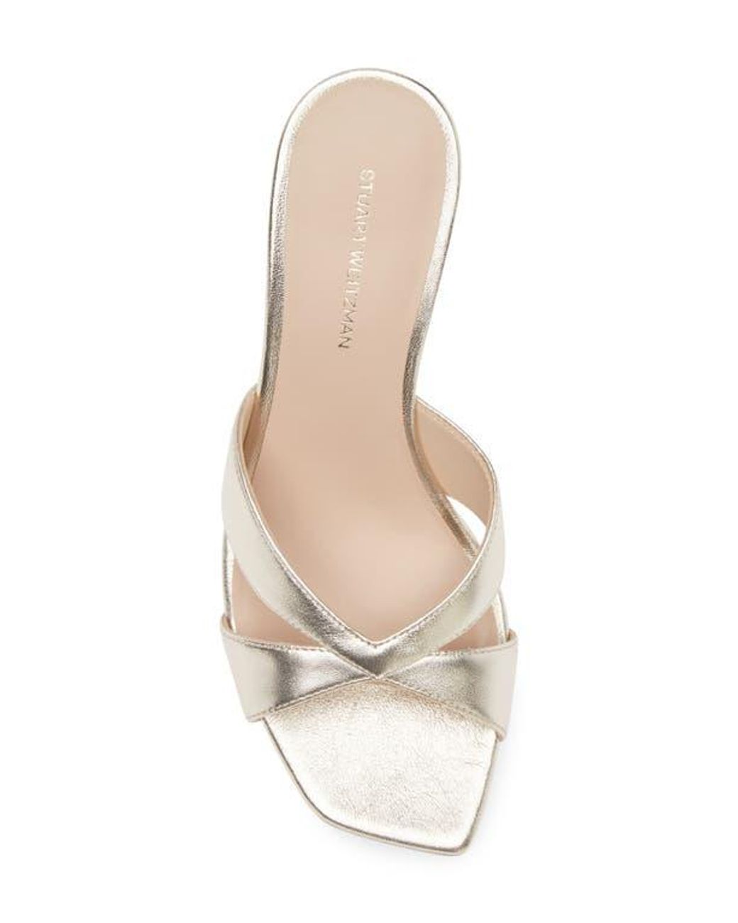 Stuart Weitzman White Miami Slide Sandal