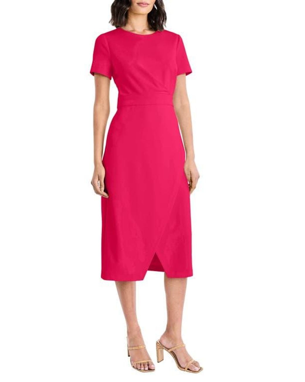 short sleeve necktie midi dress maggy london Armoire
