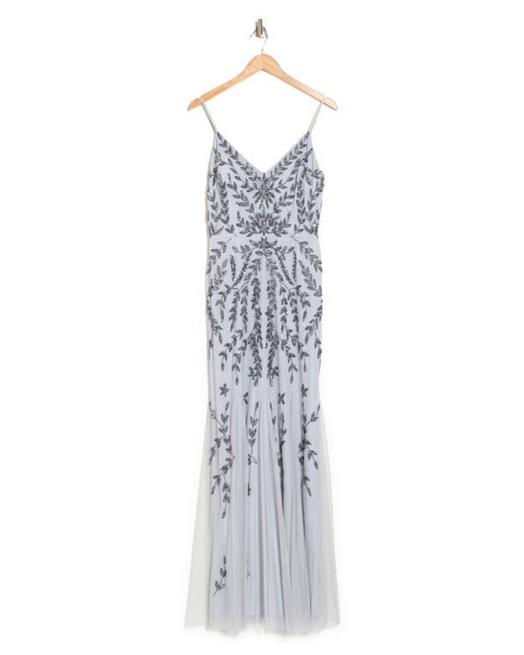 Marina Beaded V-Neck Gown in Blue | Lyst Marina Beaded V-Neck Gown in Blue | Lyst