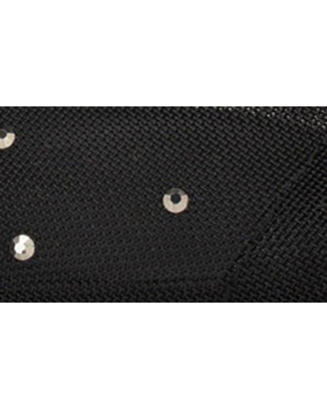 Nine West Black Feather Rhinestone Mesh Pump