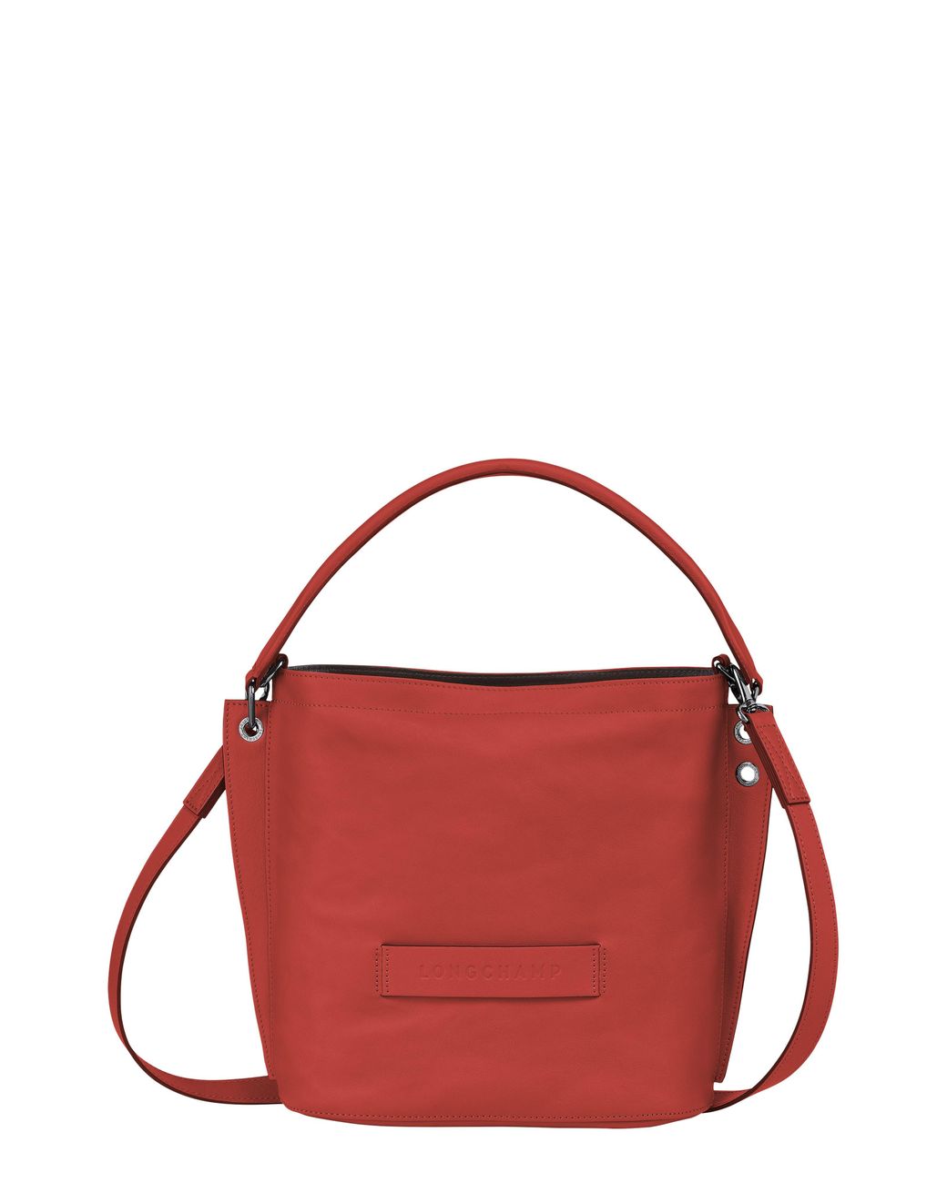 Longchamp Le Cuir Convertible Hobo Bag in Red