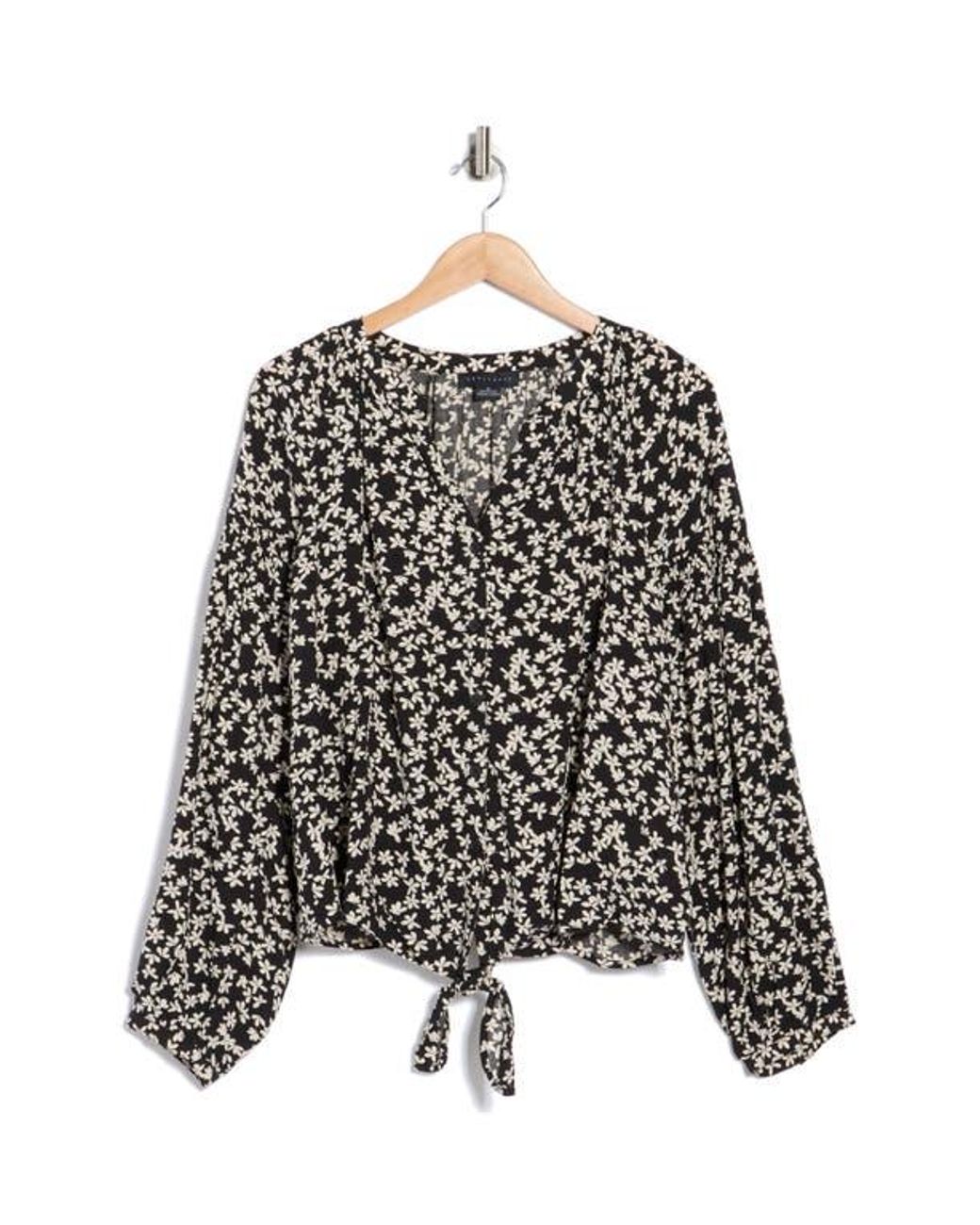 Sanctuary Black Tie Front Top