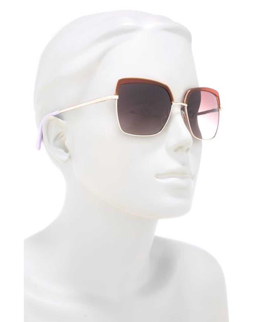 Ted Baker Purple 55Mm Square Sunglasses