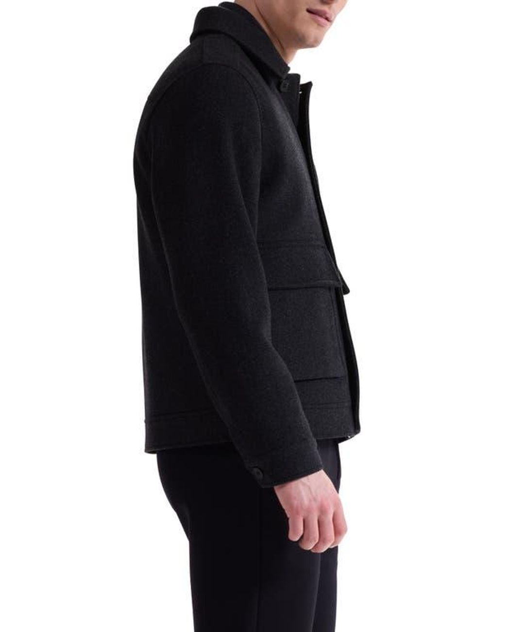 Bugatchi Black Tweed Jacket With Removable Quilted Vest for men