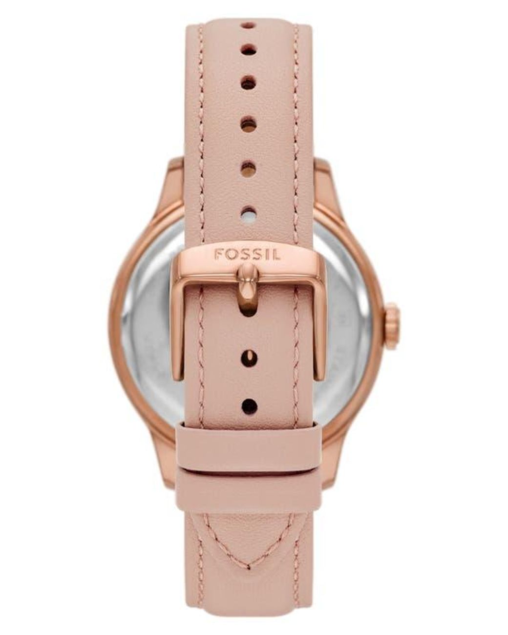Fossil Metallic Brynn Multifunction Leather Strap Watch, 38Mm for men