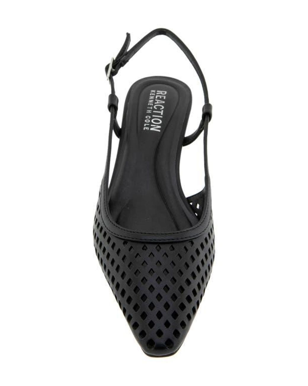 Kenneth Cole Black Maggie Perforated Slingback Pump