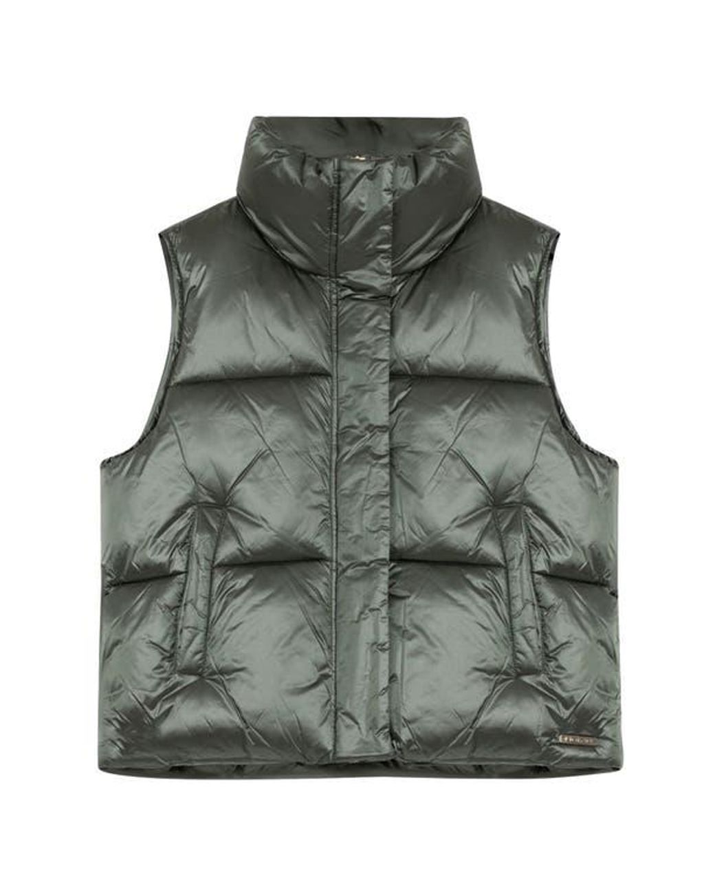 Noize Gray Cropped Puffer Vest