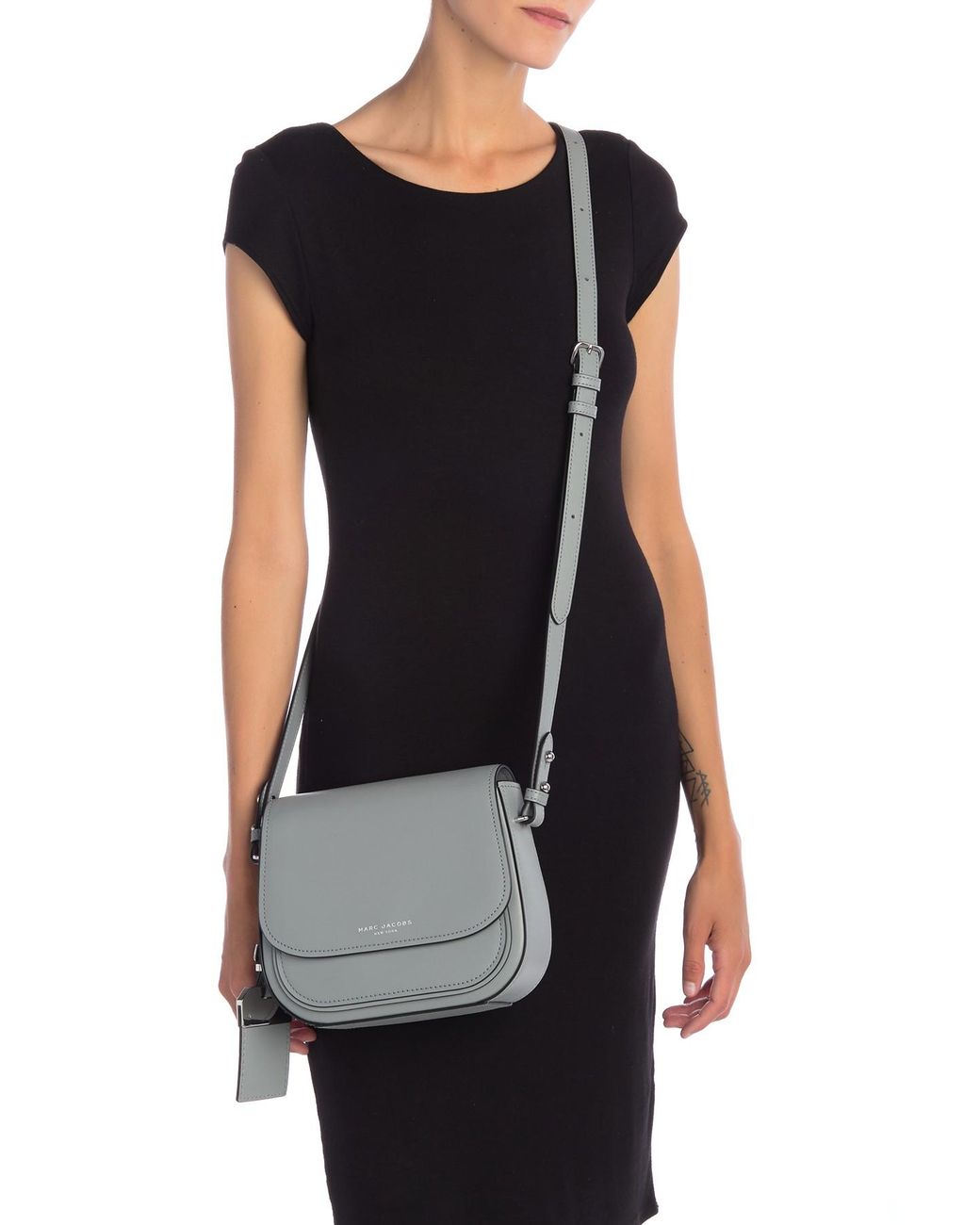 Marc Jacobs Rider Leather Crossbody Bag in Gray | Lyst