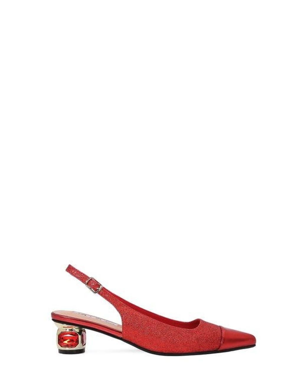 Lady Couture Red Saphire Pointed Toe Slingback Pump