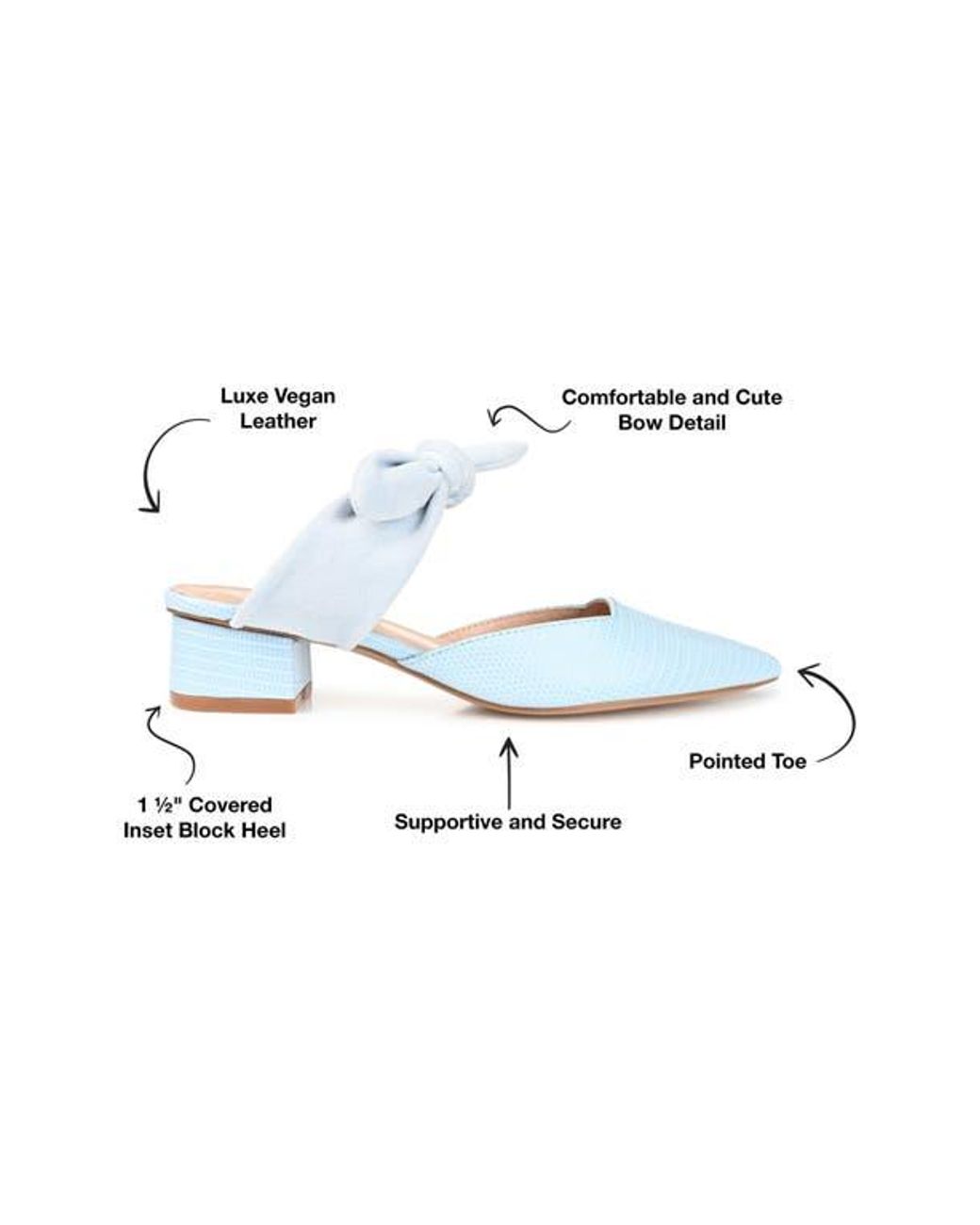 Journee Collection Blue Lizard-Embossed Mule Slip-On Flats