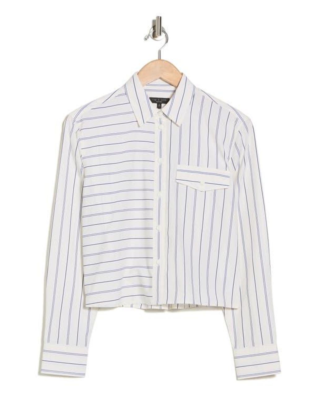 Rag & Bone White Mina Multistripe Button-Up Shirt