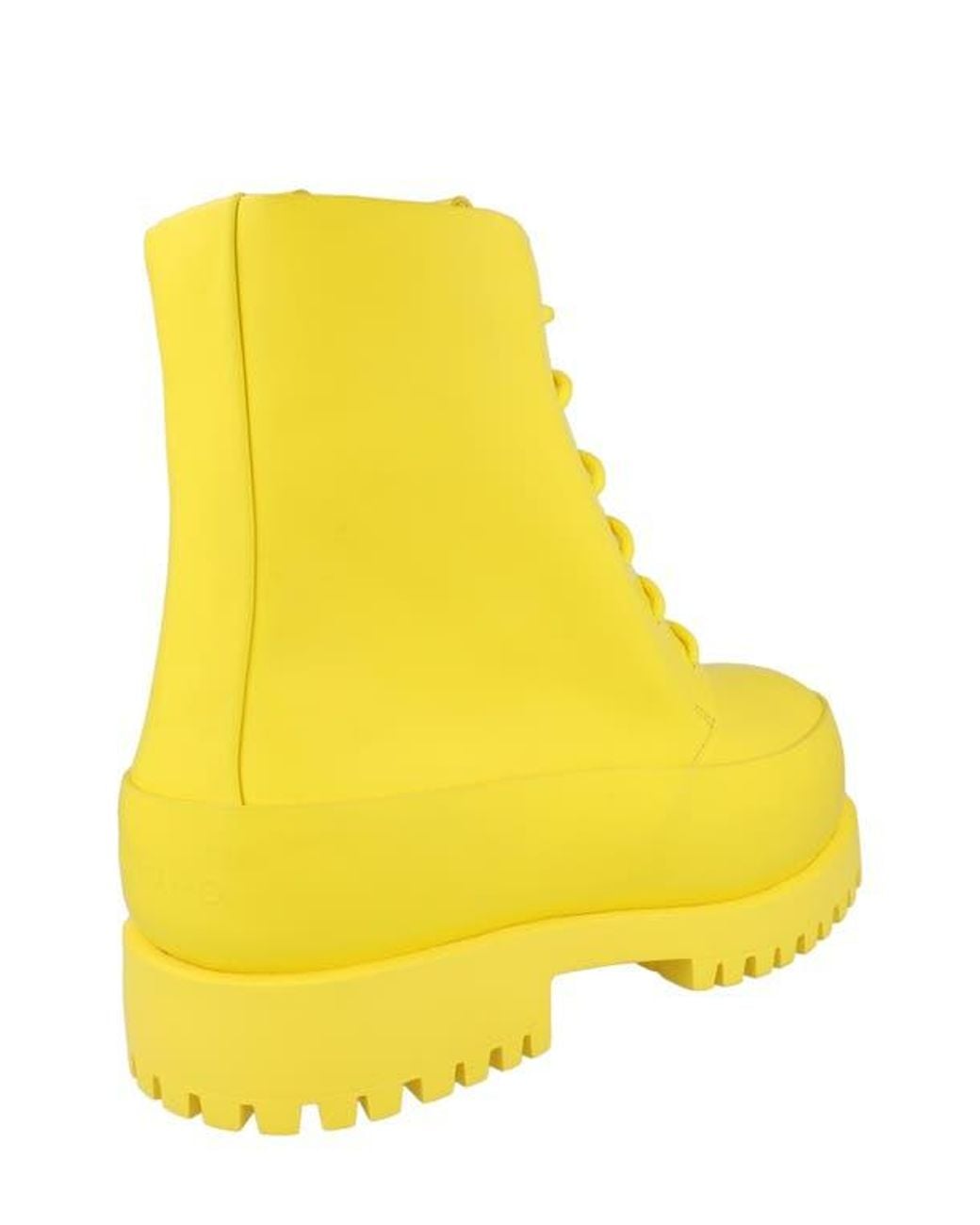Ferragamo Yellow Lace-Up Combat Boot for men