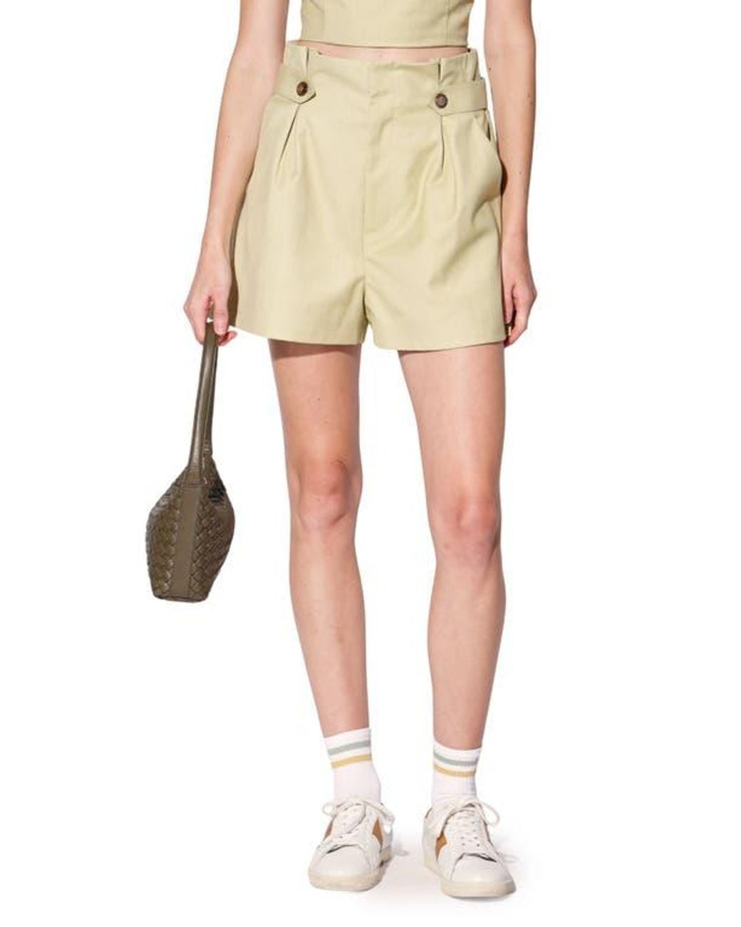 Walter Baker Natural Marcel Pleated Shorts