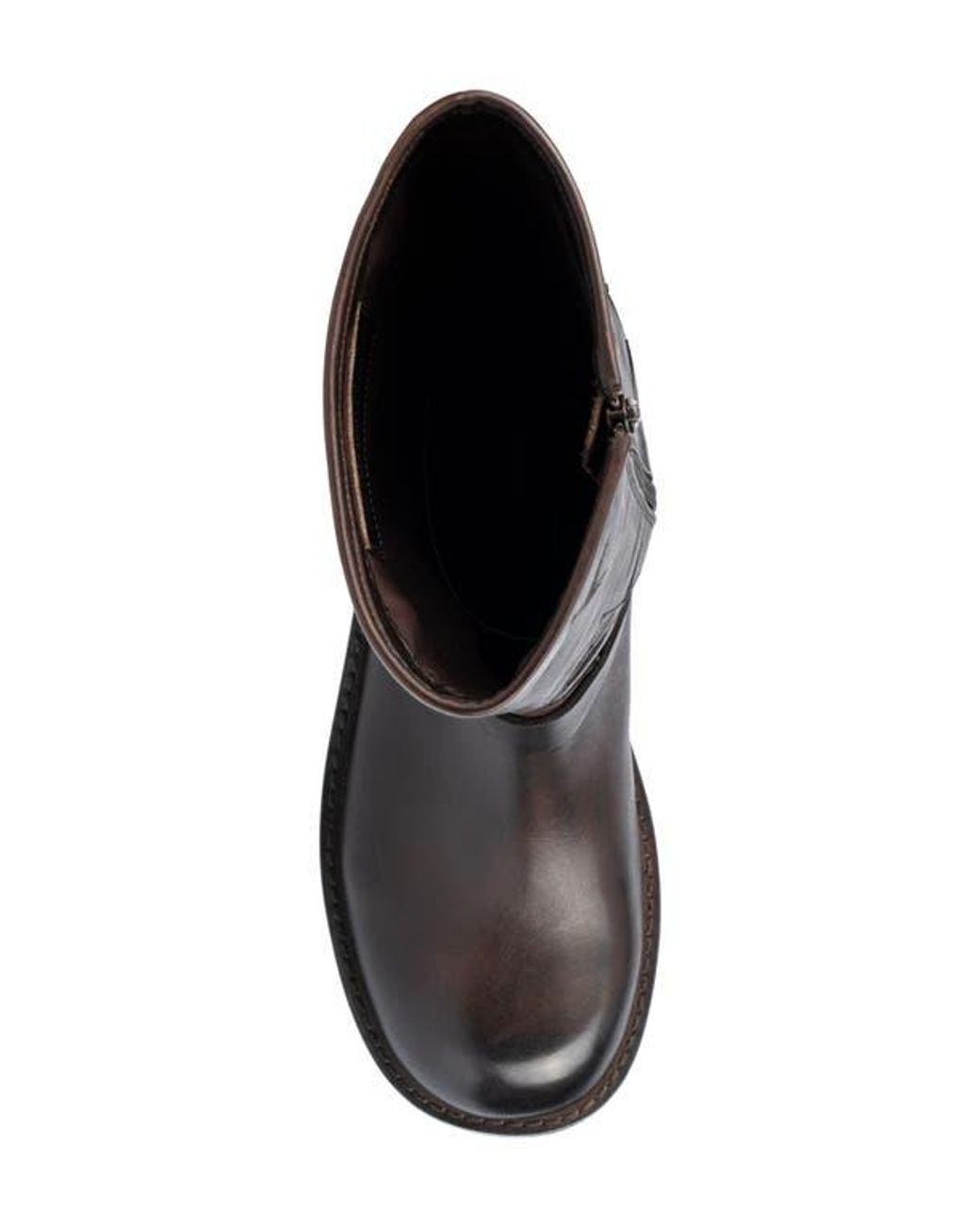 Vintage Foundry Brown Vintage Leather Patchwork Knee-High Boots