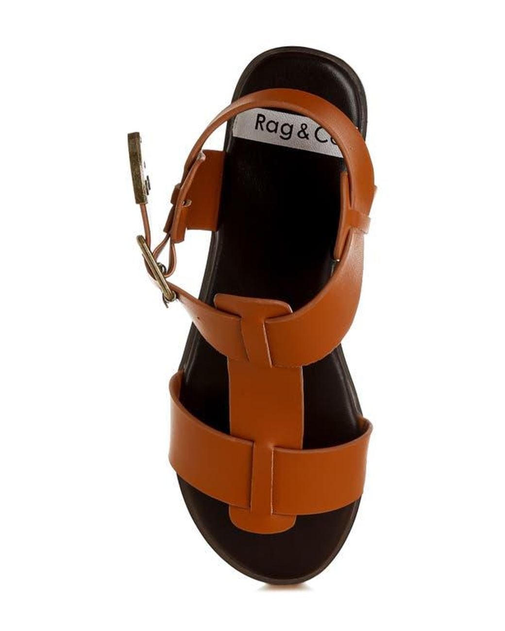 Rag & Co Brown Shayla Gladiator Flat Sandal