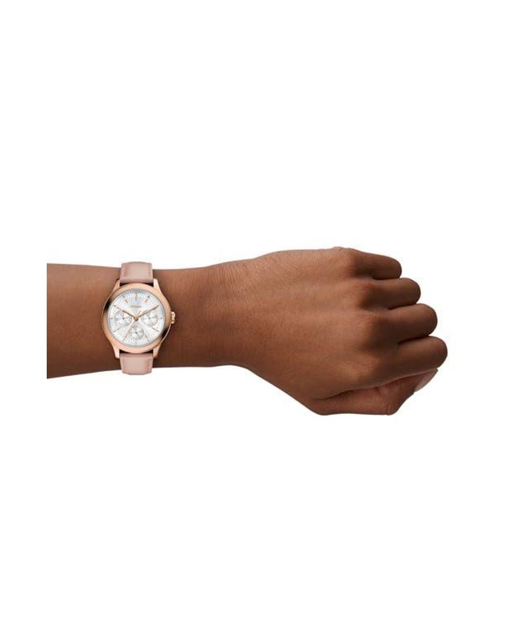 Fossil Metallic Brynn Multifunction Leather Strap Watch, 38Mm for men
