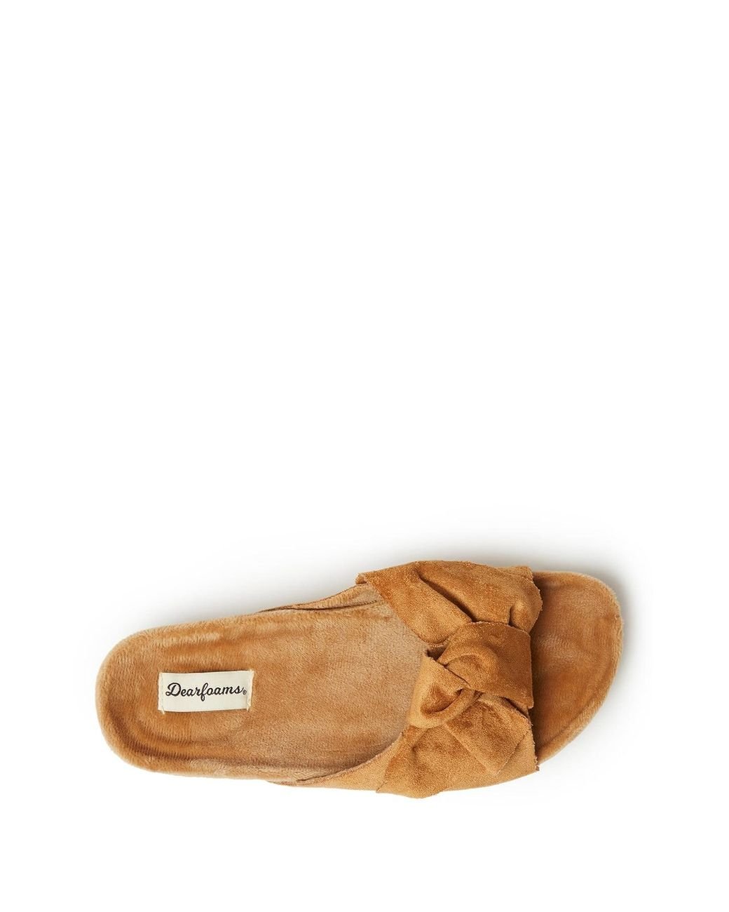 women's megan microsuede bow molded footbed slide slipper