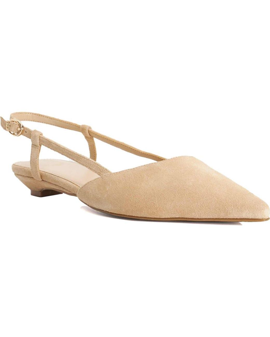 Dune White Homie Leather Slingback Pump