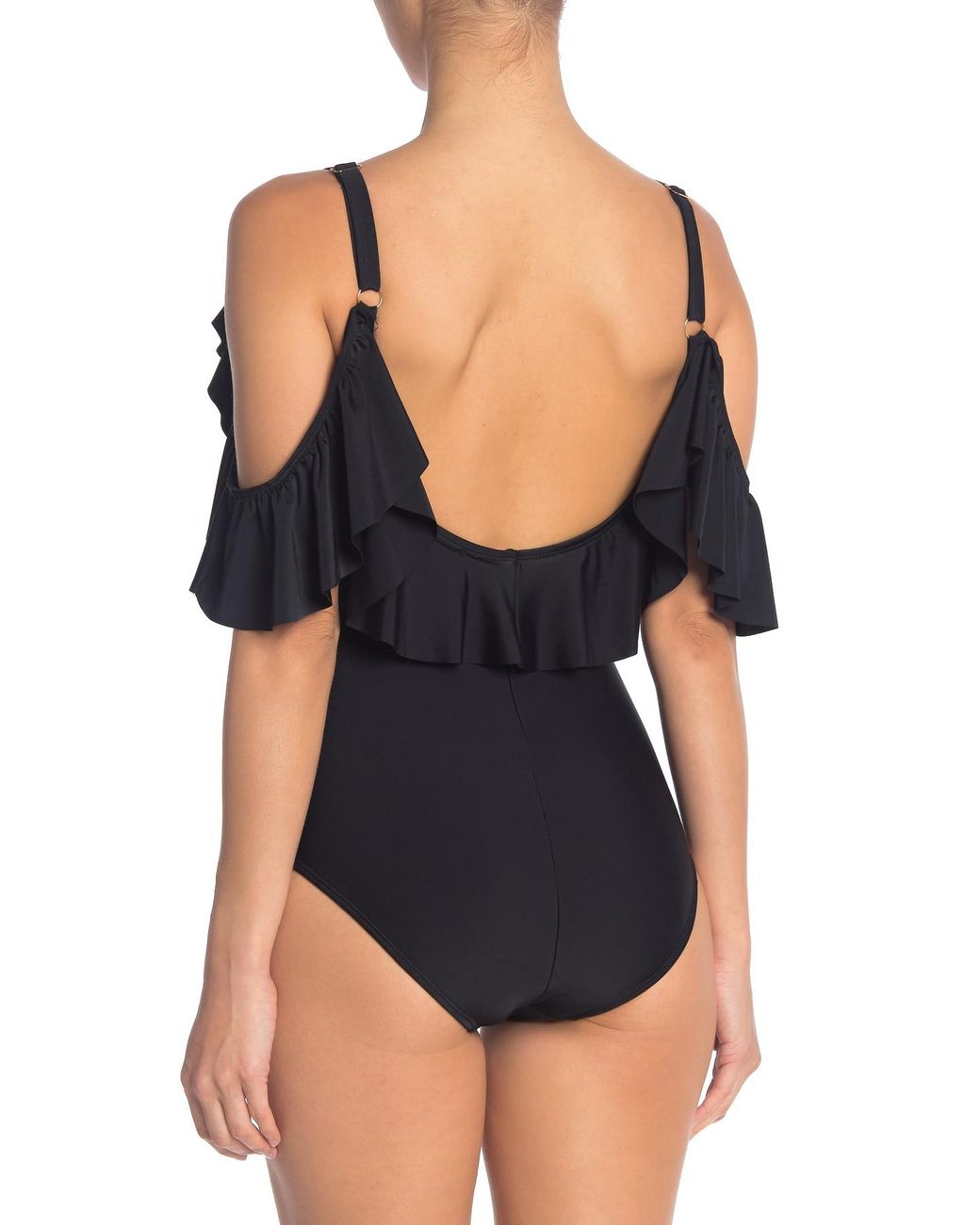 cold shoulder one piece swimsuit
