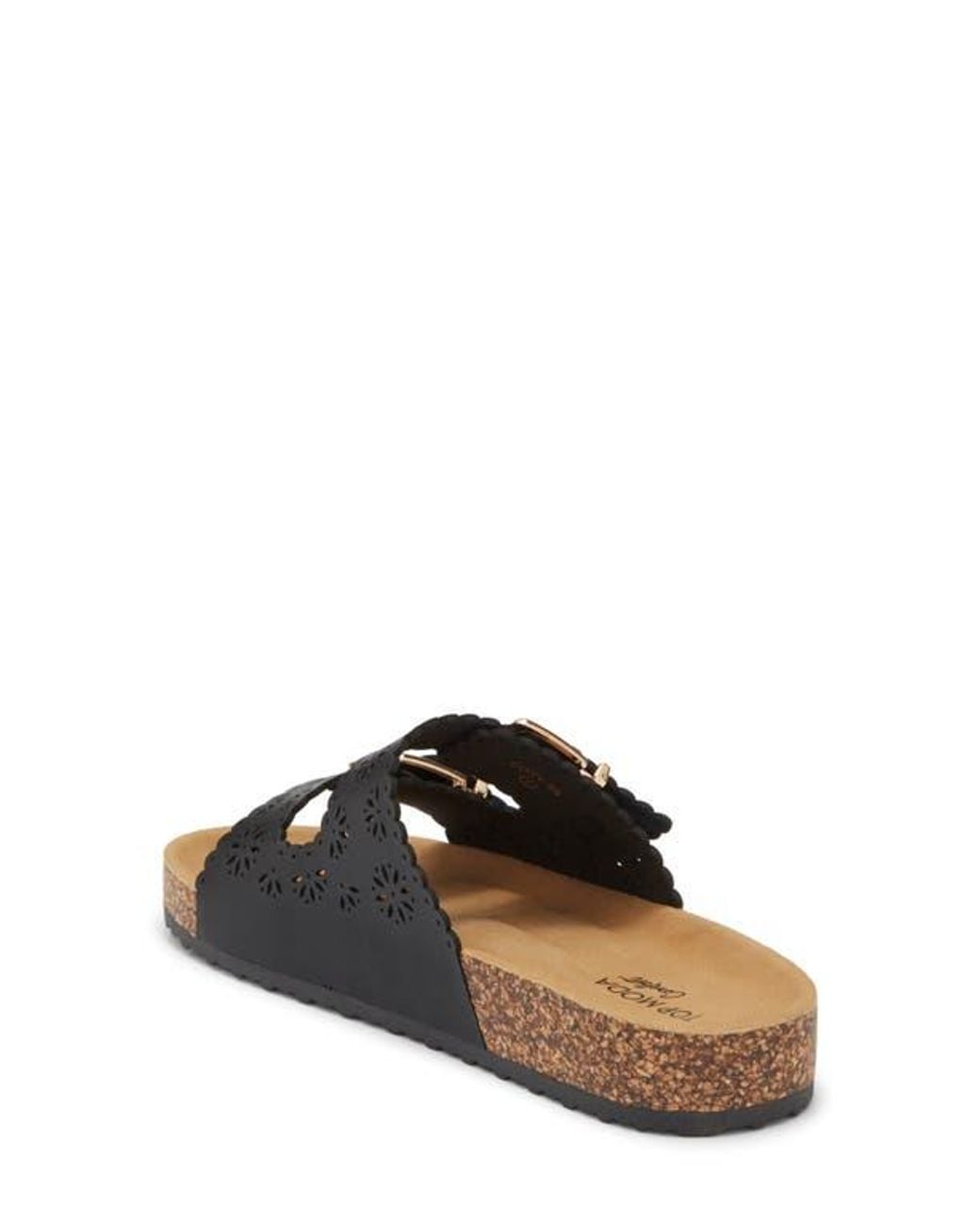 Top Moda Black Cory Slide Sandal