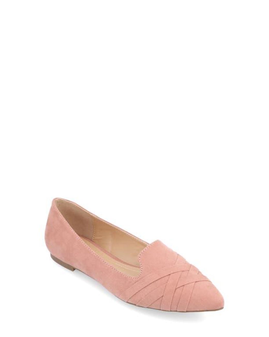 Journee Collection Pink Mindee Crisscross Toe Flat