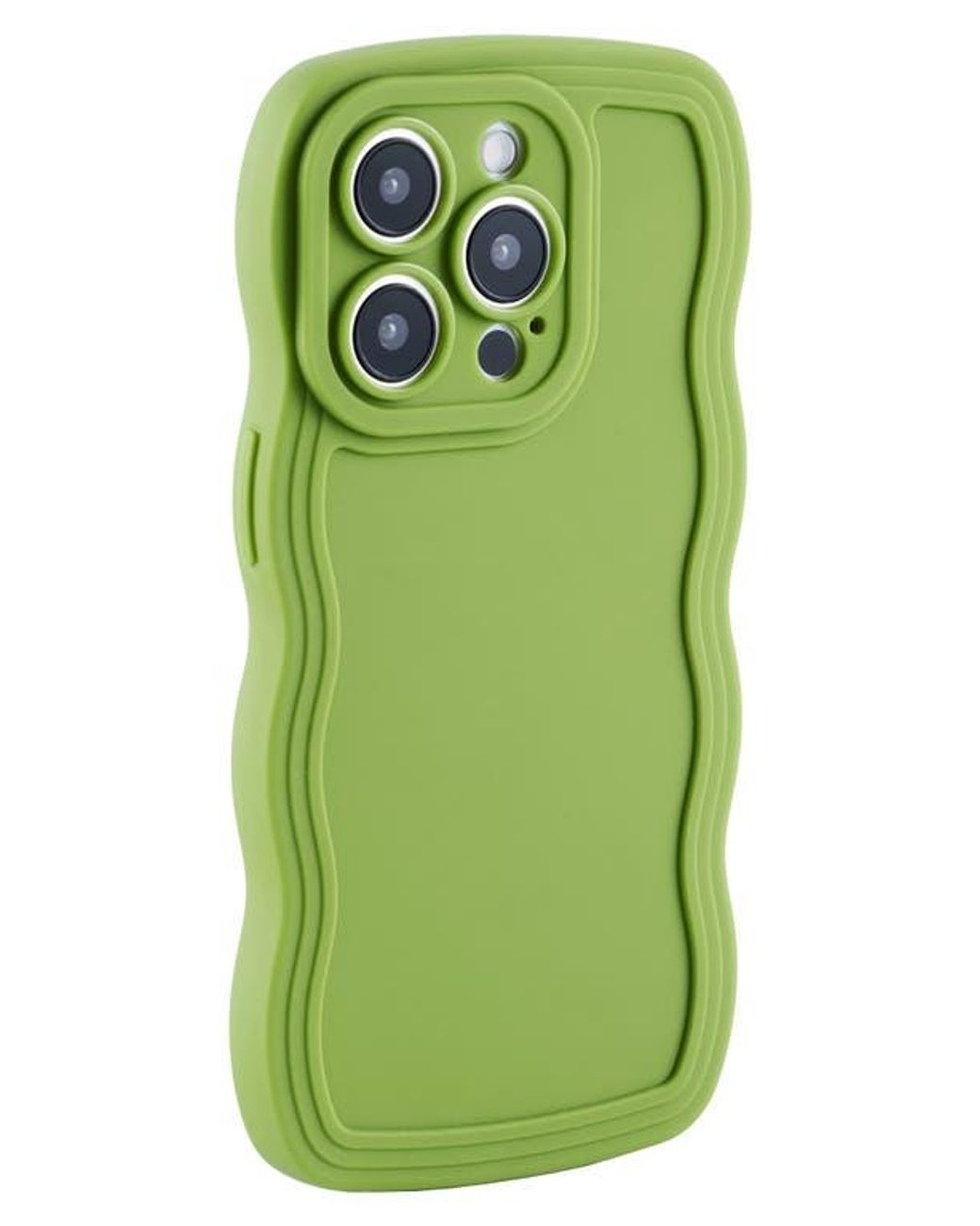 Auramma Green Solid Wavy Bumper Iphone 14 Pro Max Case