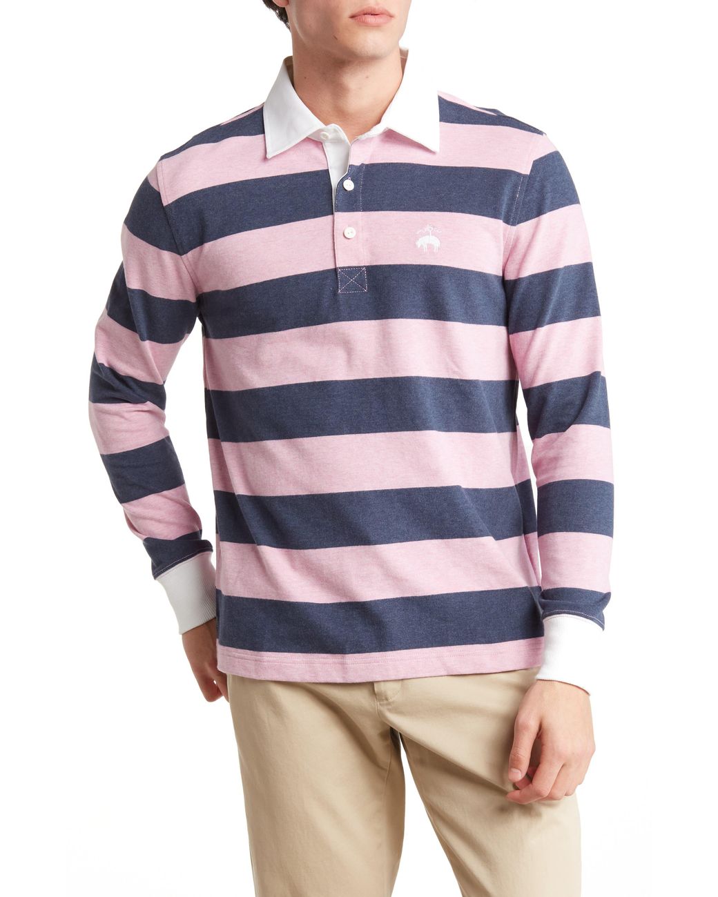Brooks Brothers Rugby Stripe Long Sleeve Polo Shirt for Men Lyst