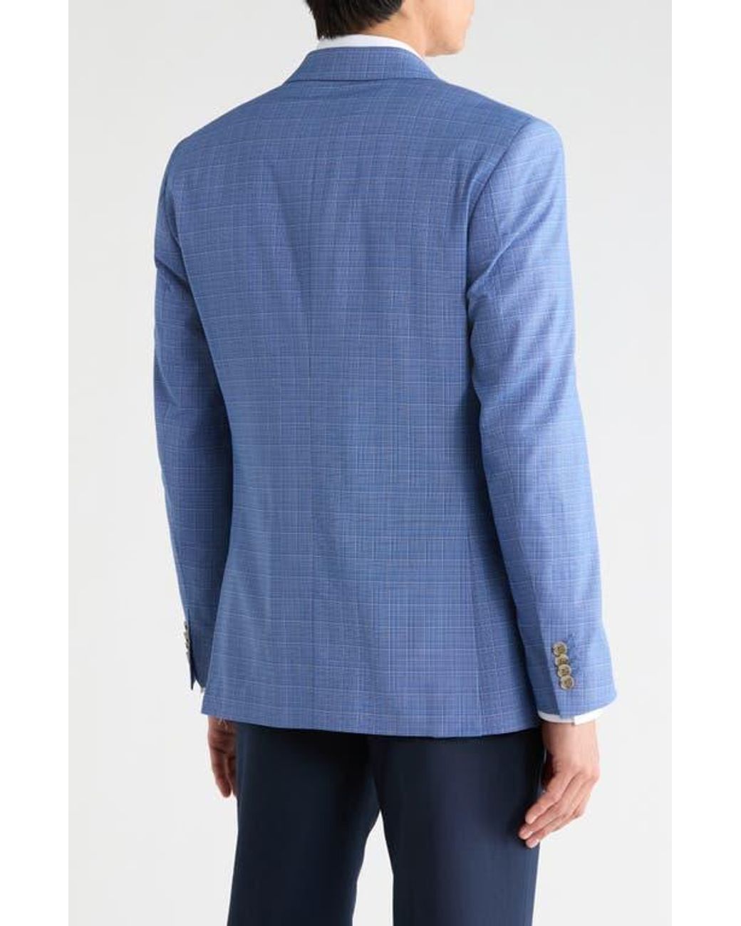 Con.struct Blue Plaid Two-Button Sport Coat for men