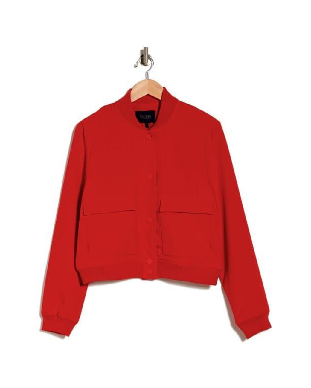 Rachel Roy Cropped Bomber Jacket in Red Lyst