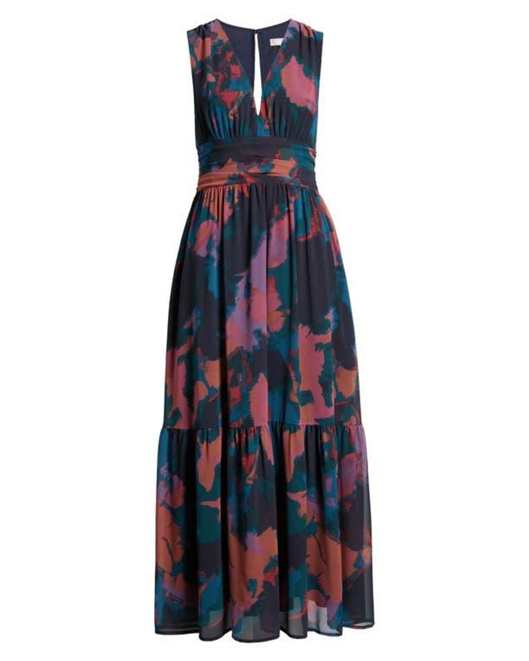print sleeveless chiffon maxi dress chelsea28 Chelsea28 Animal Print Double Scoop Chiffon Maxi Dress NEW Small