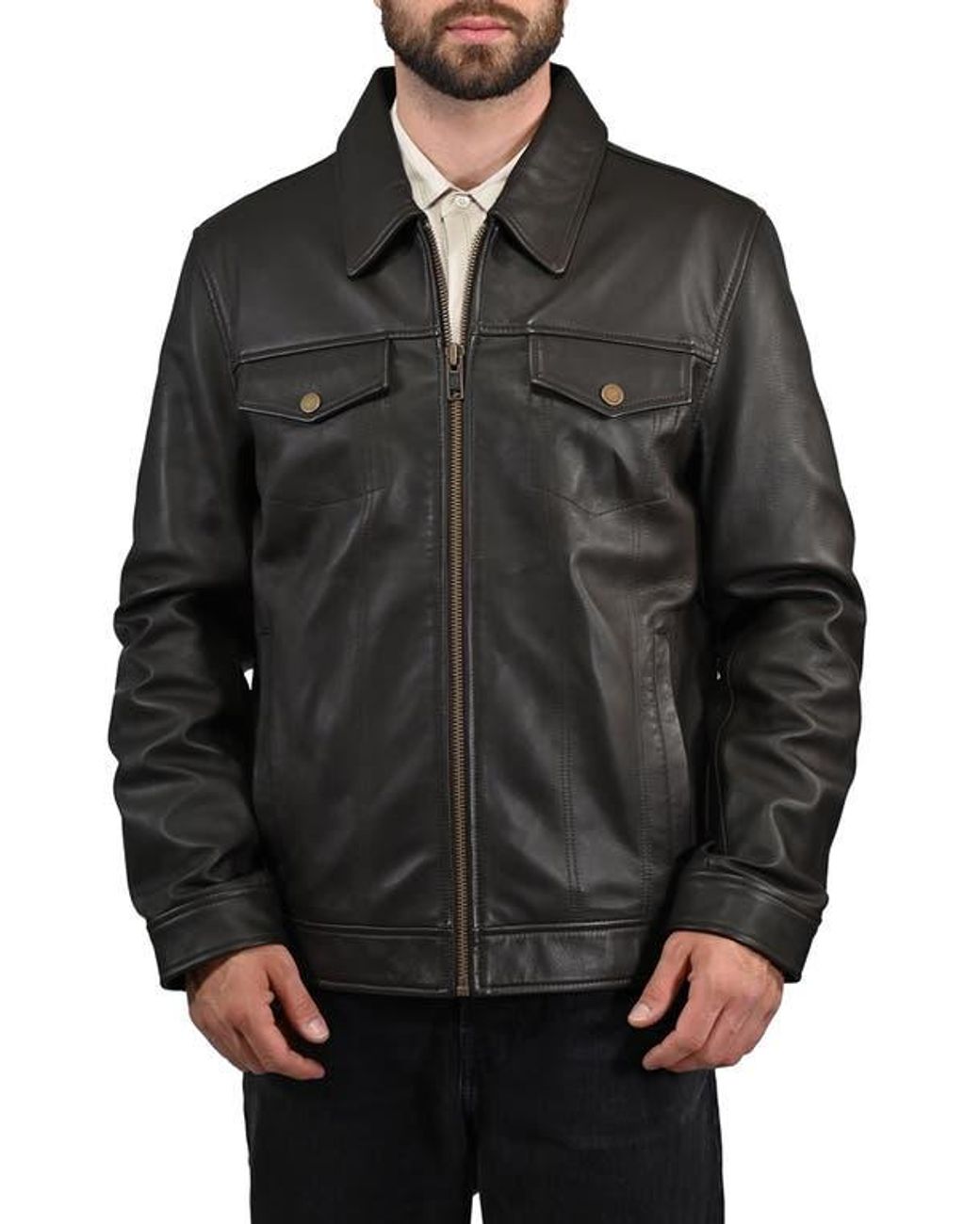 Frye Black Leather Jacket for men