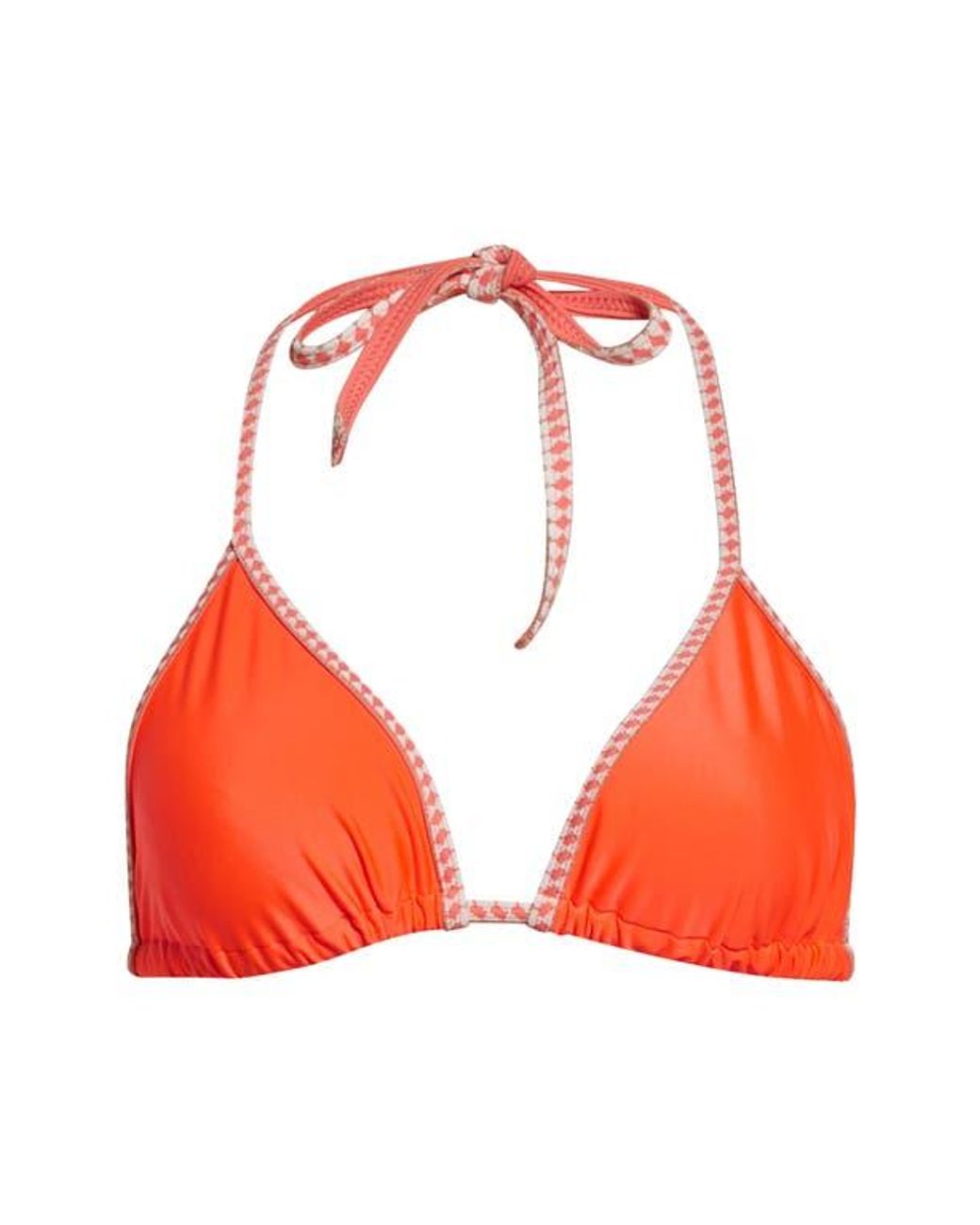 Lemlem Orange Lena Triangle Bikini Top