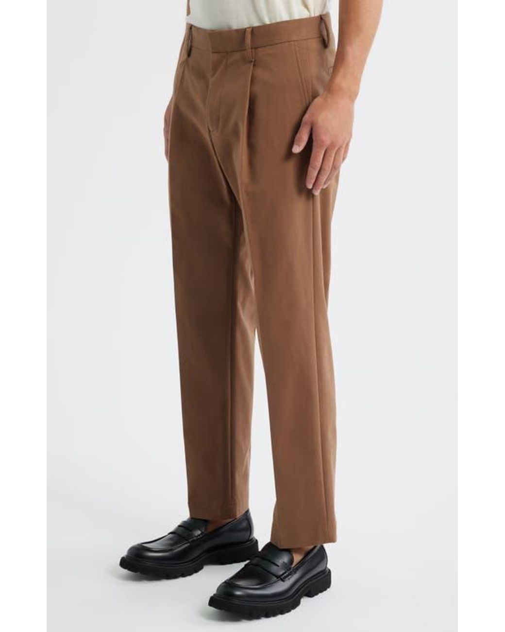 Open Edit Brown Straight Leg Pants for men