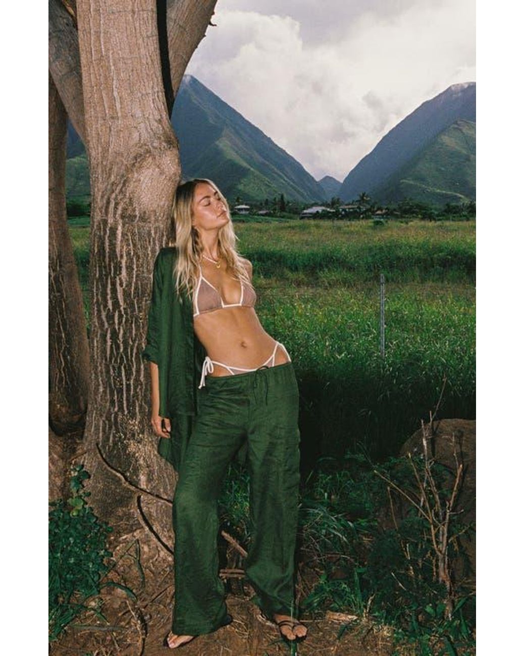 LSPACE Green Sundown Cargo Pants