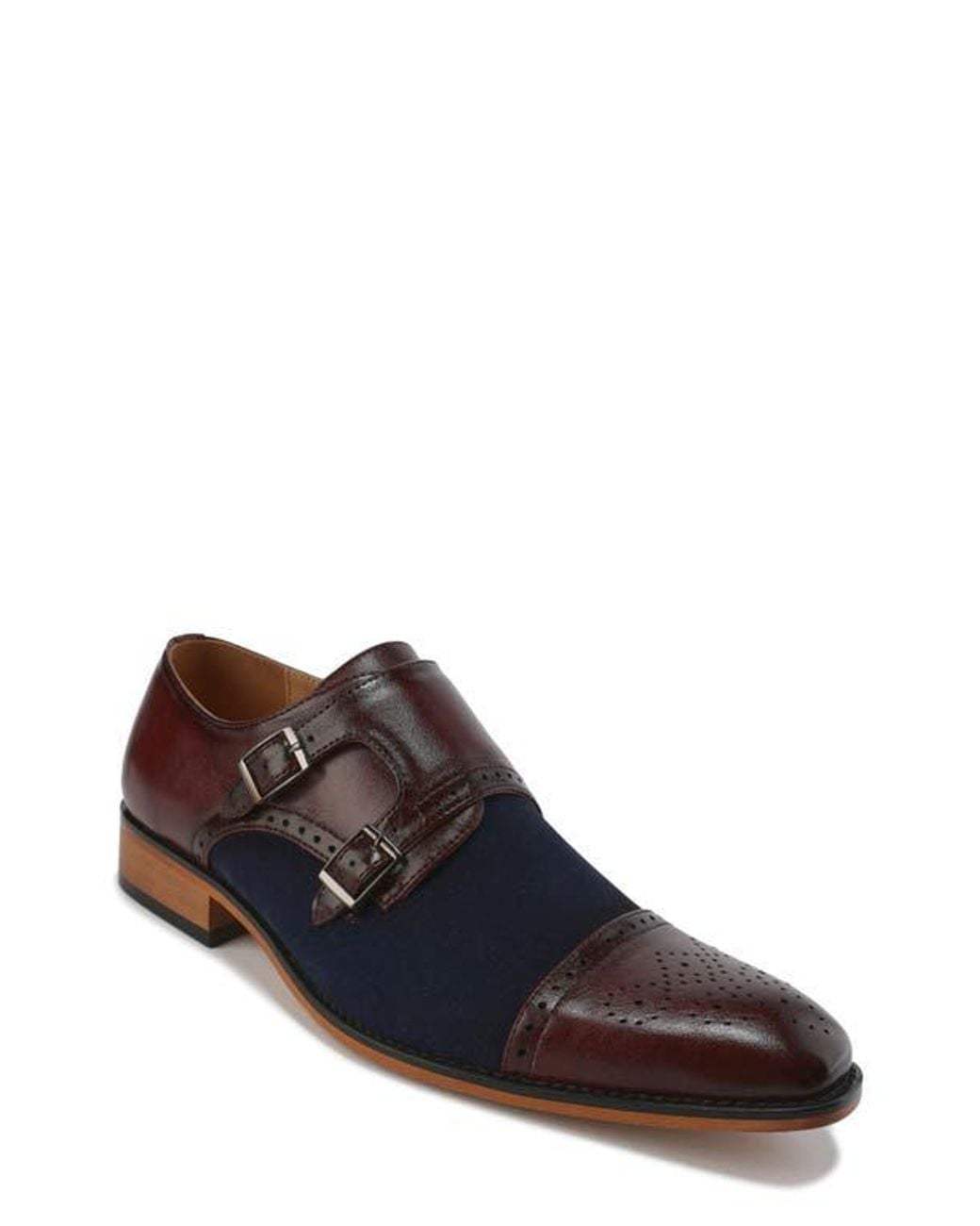 Gino Vitale Brown Double Monk Strap Loafer for men