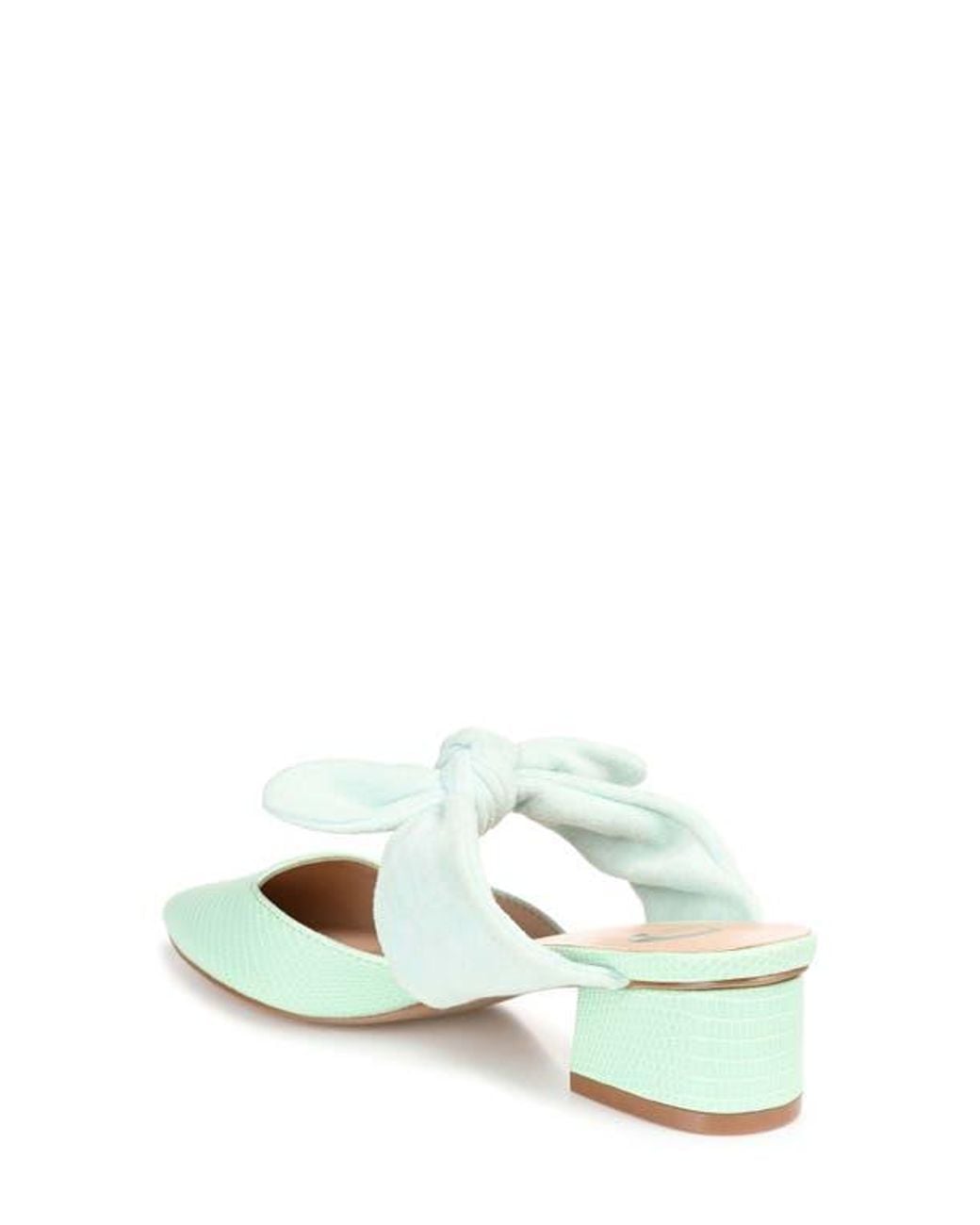 Journee Collection Blue Lizard-Embossed Vegan Leather Block Heel Mules