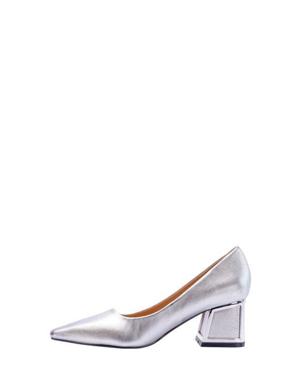 Ninety Union White Blink Block Heel Pump