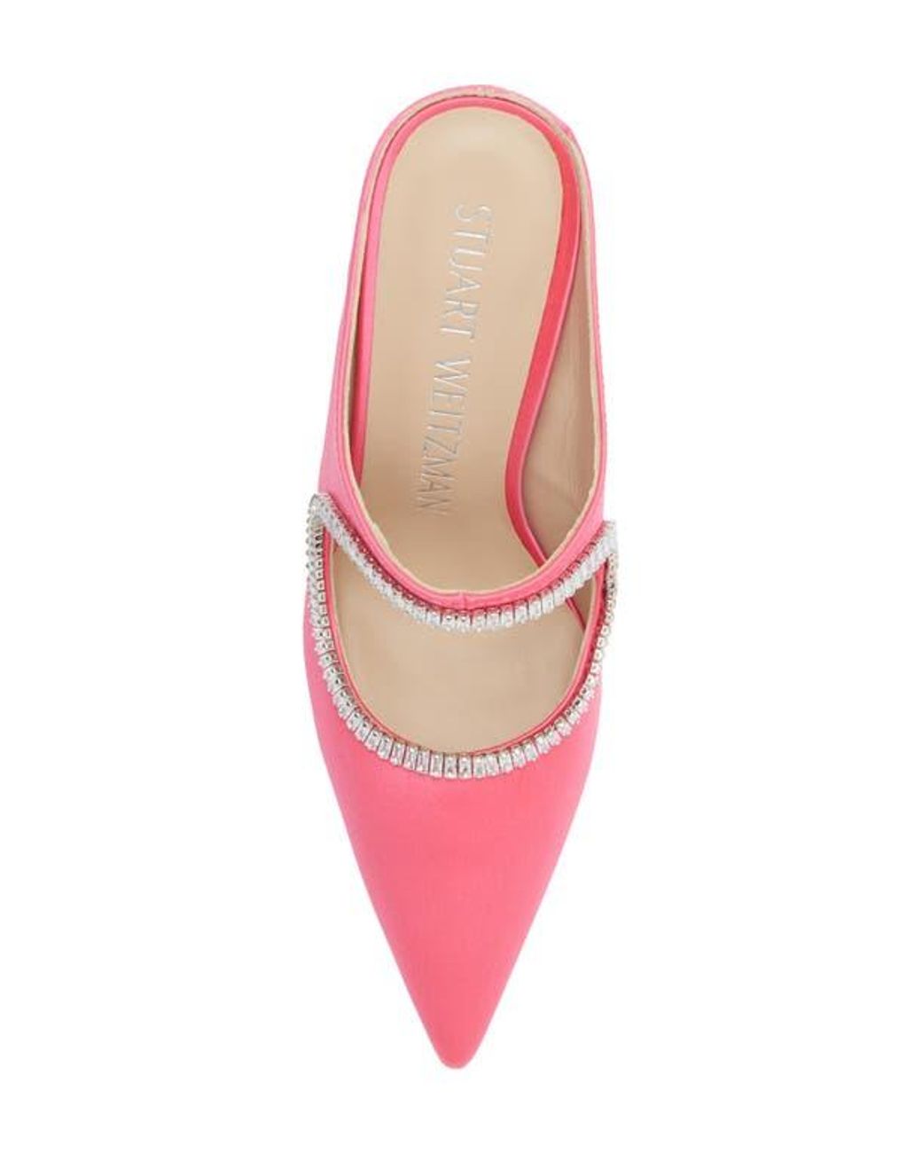 Stuart Weitzman Pink X Curve Crystal Slingback Pump