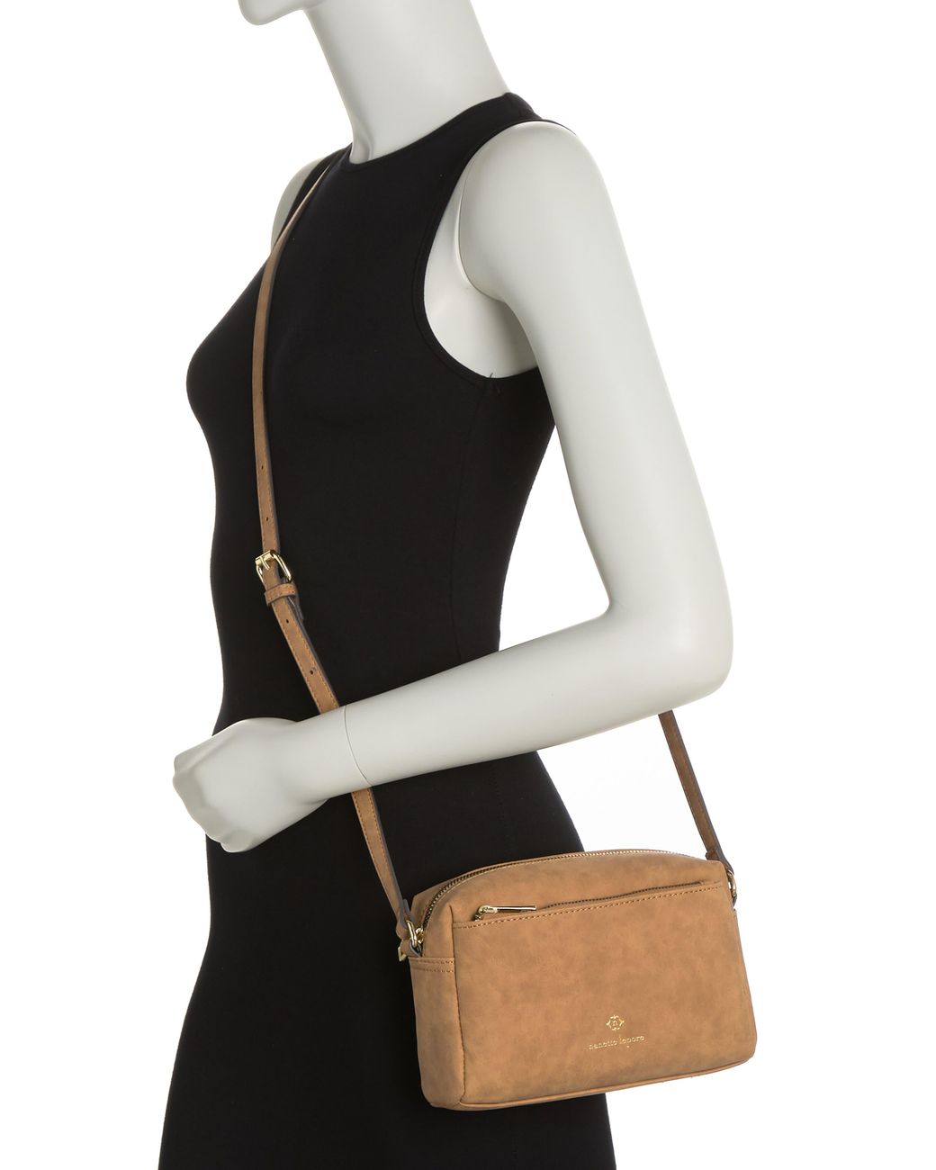Nanette Lepore Triple Zip Crossbody Bag in Black | Lyst