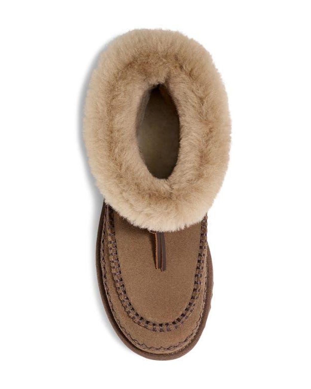 Ugg Brown Shearling-Trim Lace-Up Boots