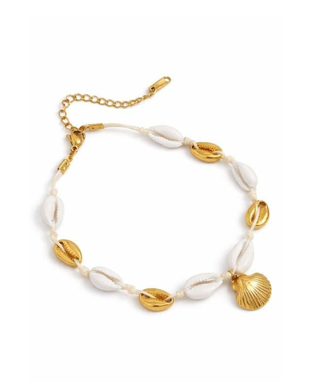 Rebel Metallic Mixed Shell Charm Anklet