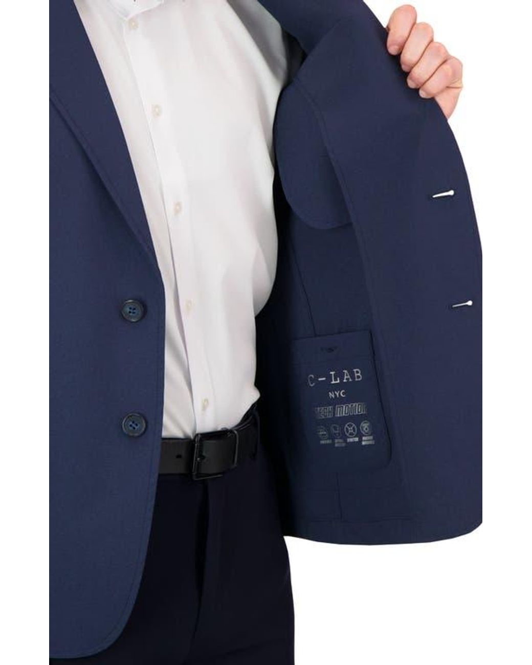 C-LAB NYC Blue Packable Woven Tech Jacket for men