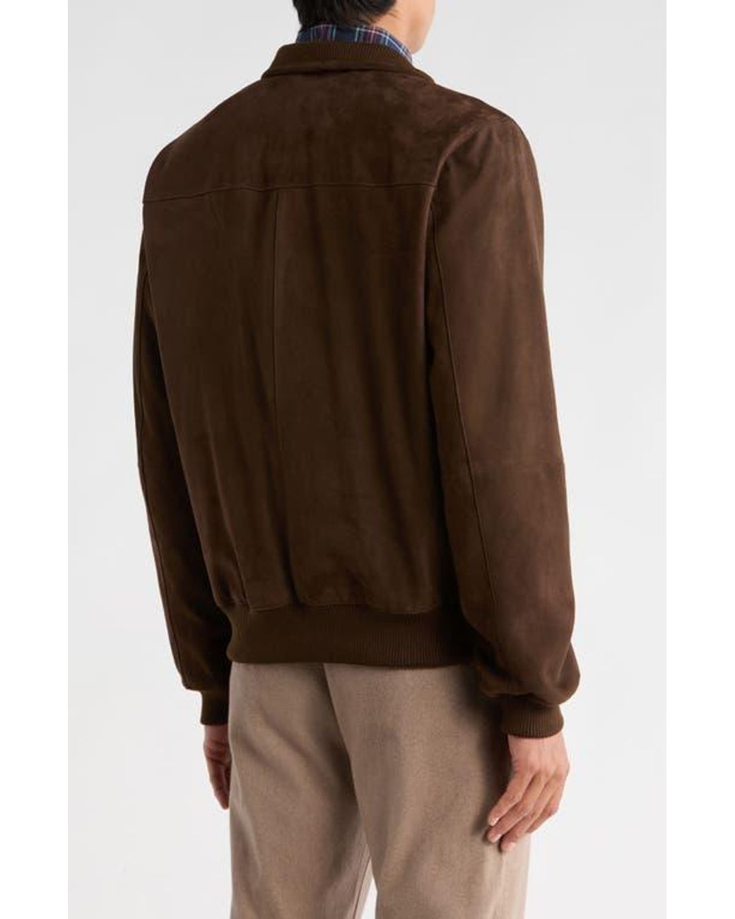 Brooks Brothers Suede Zip Up Jacket in Brown for Men | Lyst