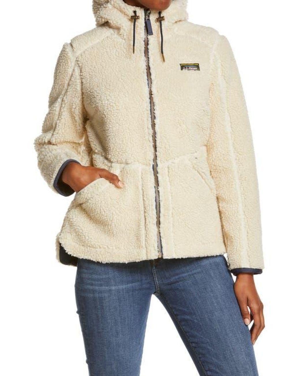L.L. Bean Mountain Pile Fleece Hoodie in Blue Lyst